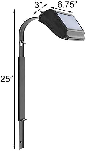 BestNest Whitehall Solar Light for Lawn Markers – Black Aluminum Post-Mounted Solar Lamp with Square LED Head &amp 2 NiMH AA Batteries for Outdoor Yard Signs