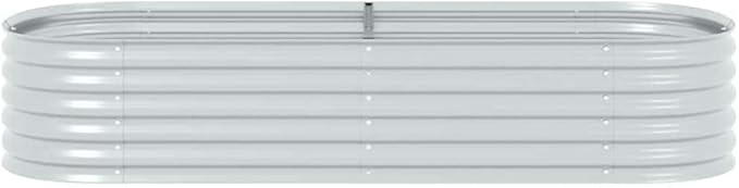 Steel Planter Raised Bed Metal Flower Box Planter Raised Beds Outdoor Garden for Planting Fruit 94.5x31.5x17.3 Silver-885