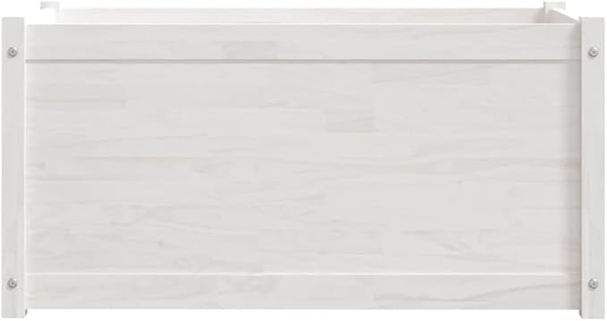 2pcs Wooden Garden Planter Box Outdoor Raised Garden Bed Garden Yard Wood Box for Vegetables Flowers Herbs and Succulents White 39.4x19.7x19.7 Solid Wood Pine