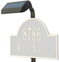 BestNest Whitehall Solar Light for Lawn Markers – Black Aluminum Post-Mounted Solar Lamp with Square LED Head &amp 2 NiMH AA Batteries for Outdoor Yard Signs