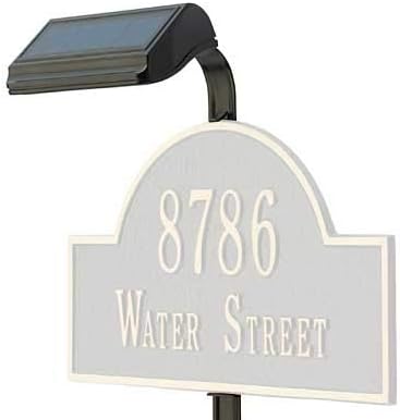 BestNest Whitehall Solar Light for Lawn Markers – Black Aluminum Post-Mounted Solar Lamp with Square LED Head &amp 2 NiMH AA Batteries for Outdoor Yard Signs