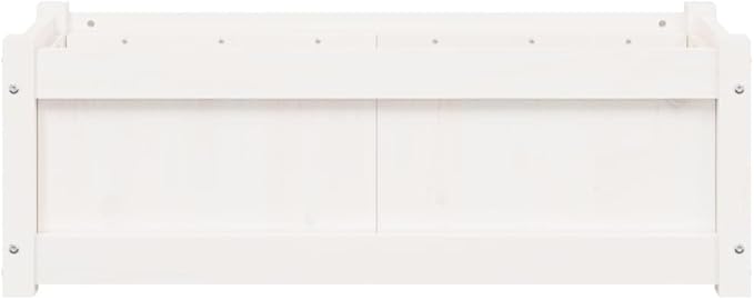 White Solid Pine Wood Garden Planter Set of 2 Large 35.4 Rectangular Outdoor Raised Garden Bed for Flowers Herbs Patio Decor