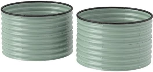 Metal Planter BoxSet of 2 Raised Garden Bedwith Safety Edging Easy to Assemble Stock Tank