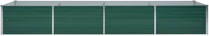 Outdoor Garden Raised Bed Galvanized Steel Metal Outdoor Garden Raised Planter Box for Flowers Vegetables Fruits Herbs Green 126x31.5x17.7 -AA