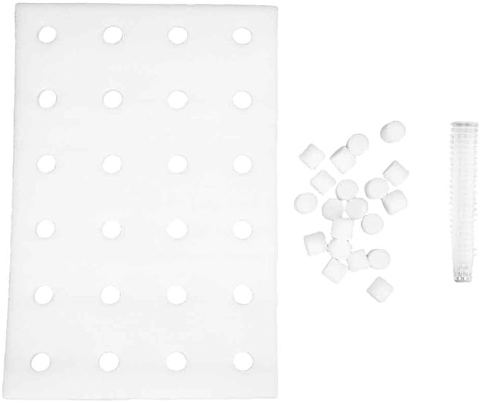 This is a 1Pcs hydroponic Planting kit Including a 32mm Aperture Square Sponge Tray Suitable for Greenhouse Cultivation Cylindrical Sponge Cups and White mesh Material.