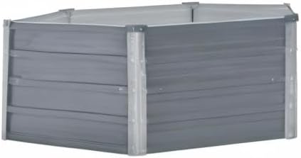 Raised Garden Bed Backyard Patio Planter Raised beds Garden Planter Baskets for Vegetable and Flower Garden Planter Boxes 50.8x50.8x18.1 Galvanized Steel Gray