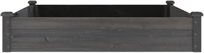 Wooden Garden Raised Bed with Liner for Vegetables Gardening Flowers Outdoor Wooden Raised Garden Bed Planter Box for Backyard Garden Lawn Gray 47.2x47.2x9.8 Solid Wood Fir