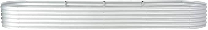 SKM Garden Raised Bed 400x80x44 cm Galvanised Steel Silver (Weight-26KG)