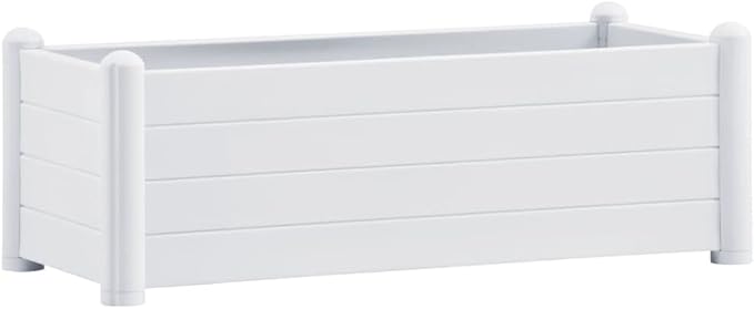 vidaXL Patio Raised Bed PP White 39.4x16.9x13.8