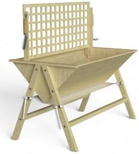 Wooden Elevated Garden Bed with Legs - 52x30x54 Inch Raised Garden Bed Vertical Planter with Trellis Suitable for Growing Vegetables Flowers and Herbs Outdoor Wooden Vertical Garden Bed