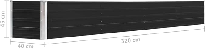 Garden Raised PlanterGarden BedGalvanized Raised Garden BedPlanter Raised bedsGalvanized PlanterFlower BedBed Galvanized Steel 126x15.7x17.7 Anthracite