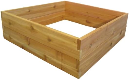 Infinite Cedar 3 ft x 3 ft x 11 in Raised Garden Bed Kit - Made from 1 Thick Western Red Cedar from North America