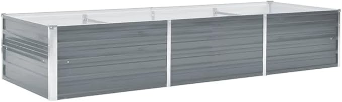 Garden Raised Bed Outdoor planters Garden Bed Planter Boxes Outdoor Suitable for Backyard Patios Flowers Restaurants Galvanized Steel 94.5x31.5x17.7 Gray