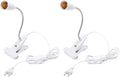 2X 20Cm 360 Degrees Flexible Lamp Holder Clip E27 Base With On Off Switch For Led Grow Light E27 EU Plug - (Color: Orange)