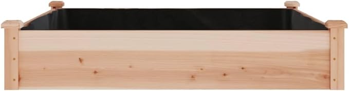SKM Garden Raised Bed with Liner 120x120x25 cm Solid Wood Fir (Weight-9KG)