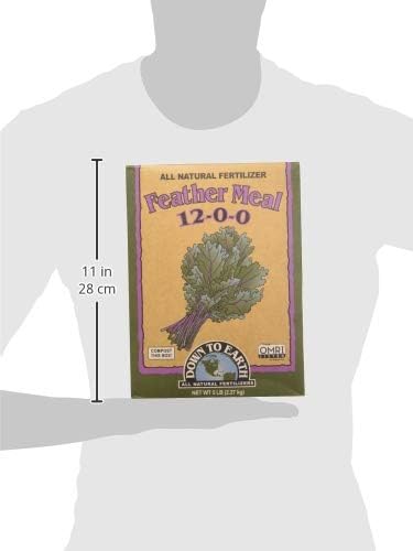 Down To Earth Organic Feather Meal Fertilizer Mix 12-0-0 5 lb