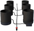 AutoPot 6 Pot GeoPot System with 5 Gallon Fabric Pots - Self-Watering Gravity-Fed Hydroponic System (6Pot with No Tank) Indoor Black
