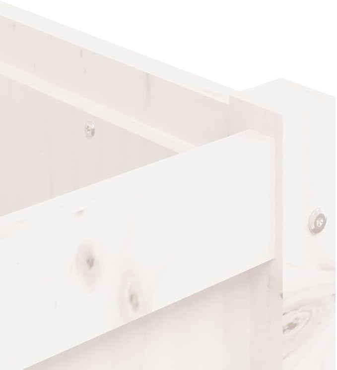 White Solid Pine Wood Raised Garden Bed 70.9x19.7x19.7 inch Large Outdoor Planter Box for Patio Balcony and Herb Gardening