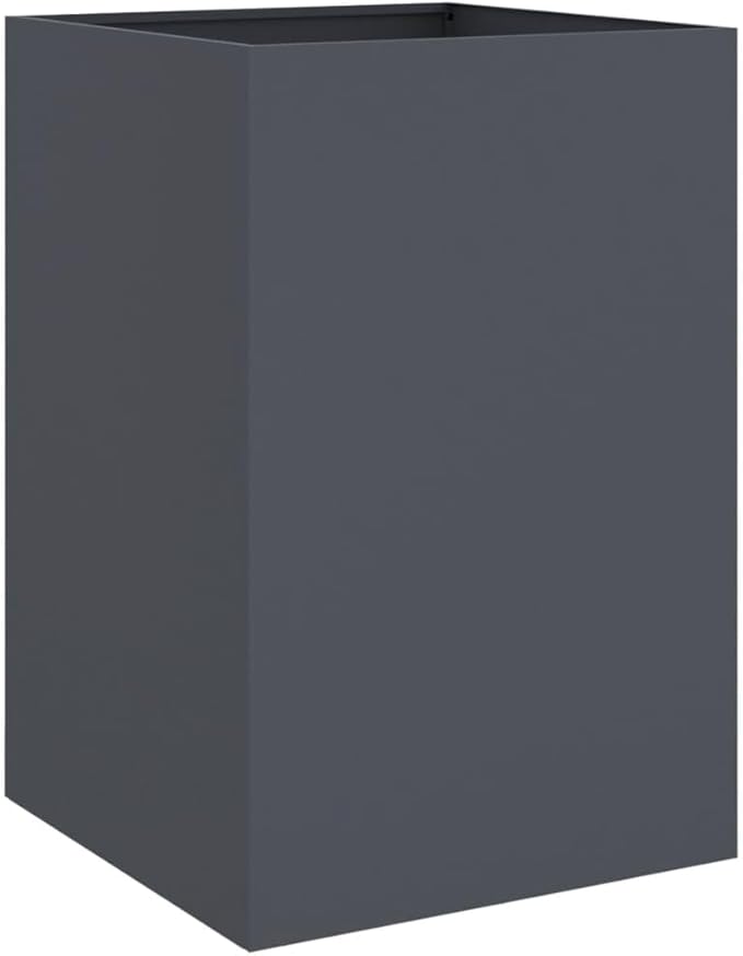 Raised Planter Anthracite Cold-Rolled Steel 29.5 in Tall Outdoor Elevated Garden Bed Box for Balcony Patio Flower &amp Vegetable Display