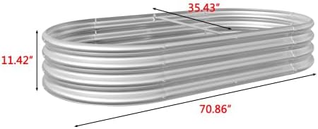 Galvanized Raised Garden Bed Kit Galvanized Planter Garden Boxes Outdoor Flowers Plants Vegetables Herb Rectangle Large Metal for Vegetables Flowers Plants Herb Large Outdoor Raised Planter Box Kit