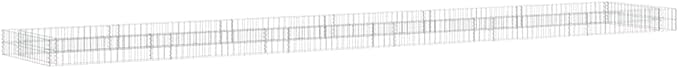 Gabion Raised Bed Silver Galvanized Steel Extra Large Planter Box for Outdoor Plants 236.2 x 39.4 x 7.9 Inch Garden Bed