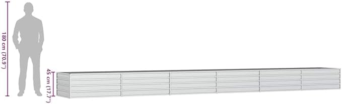 Garden Raised Bed Silver Galvanized Steel Extra Large Gardening Pots &amp Planters 316903