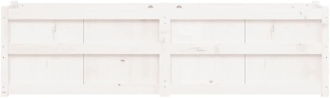White Solid Pine Wood Raised Garden Bed 70.9x19.7x19.7 inch Large Outdoor Planter Box for Patio Balcony and Herb Gardening