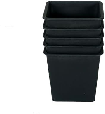 6.3 Square Plant Pot GPlastic Pots with Drainage (5 Pack)
