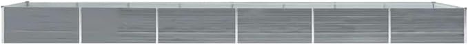 Gray Galvanized Steel Raised Garden Bed 236.2x31.5x17.7 inch Large Rectangular Outdoor Planter Box for Vegetables Herbs Flowers