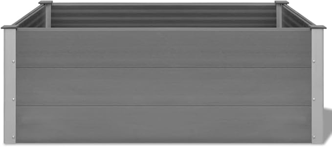 Garden Raised Bed WPC Planter Boxes Outdoor Garden Bed Outdoor Gardening and Planting Ideal for Vegetables and Plants 59.1x39.4x21.3 Gray