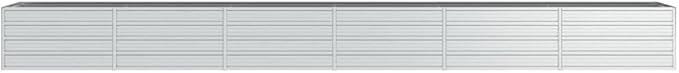Garden Raised Bed 189x31.5x17.7 Galvanized Steel Silver16.1 KG316901