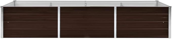 Galvanized Steel Raised Garden Bed for Fence Wall Retaining or Landscape - Brown - Durable &amp Large