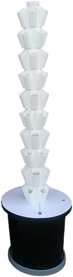 Indoor Smart Hydroponic Vertical Garden Water Circulation Plants Germination Kit with Lighting and Movable Water Tank for Home Indoor Gardening SystemWhite10 Levels
