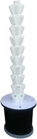 Indoor Smart Hydroponic Vertical Garden Water Circulation Plants Germination Kit with Lighting and Movable Water Tank for Home Indoor Gardening SystemWhite10 Levels