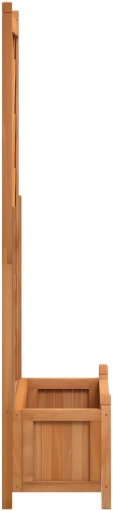 Wood Planter with Trellis Brown Solid Fir Wood Raised Garden Bed Large Outdoor Planter Box for Climbing Plants Patio Garden