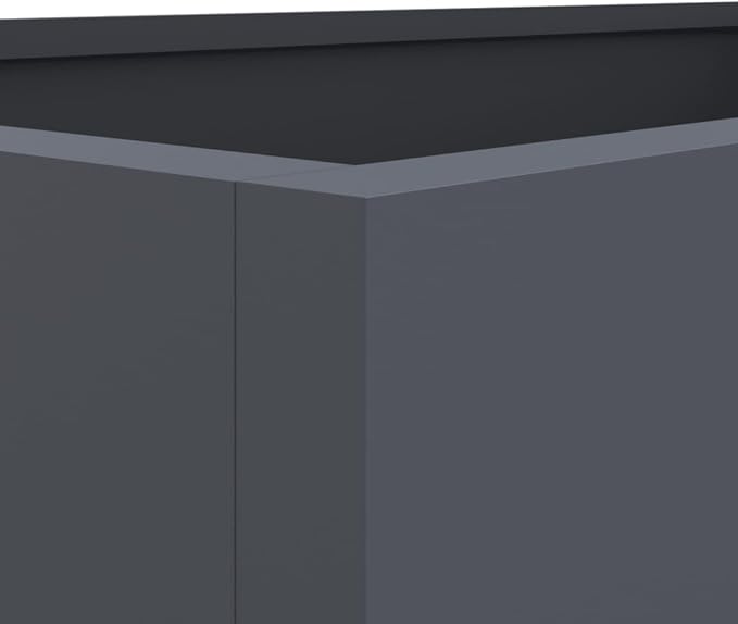 Anthracite Metal Raised Planter Box 24.4 x 15.7 x 15.4 in Cold-Rolled Steel Rectangle Elevated Garden Bed Outdoor Decor for Patio Balcony
