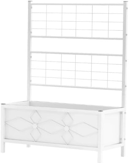 Garden Bed with TrellisOutdoor Planter Box Galvanized Raised Garden Bedfor Climbing Vines