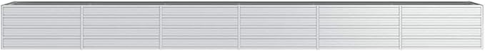 Large Galvanized Steel Raised Garden Bed Silver Rectangular Outdoor Planter for Vegetables Herbs Flowers 189x31.5x17.7 Inch Durable Metal Planter Box