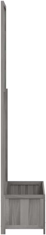 Gray Solid Wood Fir Planter with Trellis for Climbing Plants Large Outdoor Raised Garden Bed Box 35.4 W x 13.8 D x 70.9 H