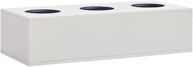 Light Grey Steel Flower Box Medium 35.4x9.1 Inch Rectangular Planter for Outdoor Plants Durable Metal Raised Garden Bed for Patio Office Indoor Outdoor Use