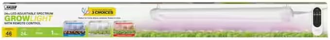 24W LED Grow Light with Remote Control - Adjustable Spectrum