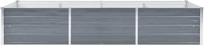 Garden Raised Bed Galvanized Steel 94.5x31.5x17.7 Gray