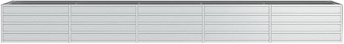Garden Raised Bed Gardening Box Planter Boxes Horse Trough planters Raised Flower Bed Suitable for Nursery Orchard Courtyard Corridor 157.5x31.5x17.7 Galvanized Steel Silver