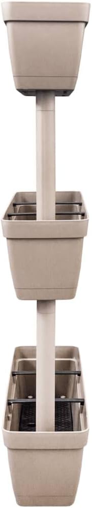 Garden PlanterFreestanding PlantersMultifunctional High BedsBalcony Planter BoxPlant Privacy FencePatio Raised Bedsfor VegetablesFlowersHerbsOutdoorLawn3 pcs 39.4 Taupe
