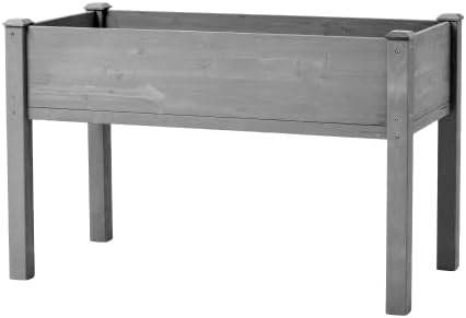 48x24x30 inch Raised Garden Bed with Legs Elevated Wooden Planter Box for Outdoor Plants Flowers Fruits Vegetable Herb Growing. (48 * 24 * 30 Grey)