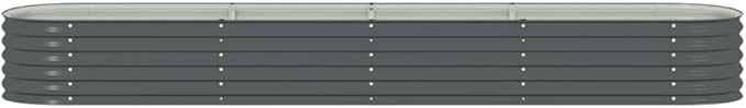 Outdoor Garden Raised Bed Galvanized Steel Garden Planter Box Metal Planter Box for Gardening Vegetables Flowers Herb 157.5x31.5x17.3 Galvanized Steel Gray-755