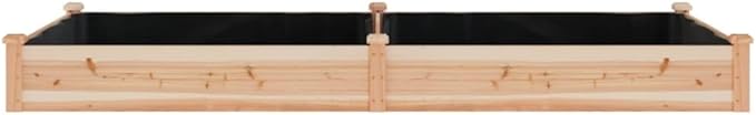 SKM Garden Raised Bed with Liner 240x120x25 cm Solid Wood Fir (Weight-12KG)-240722