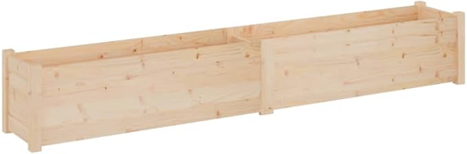 Large Natural Planter Set of 2 Solid Pine Wood Planters for Raised Garden Bed Galvanized Steel Grid - Durable Cages for Fencing