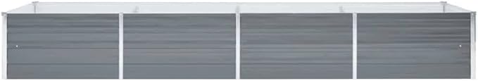 Outdoor Garden Raised Bed Galvanized Steel Metal Outdoor Garden Raised Planter Box for Flowers Vegetables Fruits Herbs Gray 126x31.5x17.7 -AA