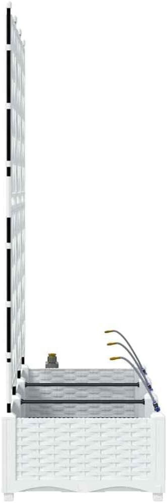 Garden White Raised Garden Bed 120 x 40 x 126 cm Steel Planter Box for Outdoor Plants UV Resistant Ample Storage Modern Style Gardening